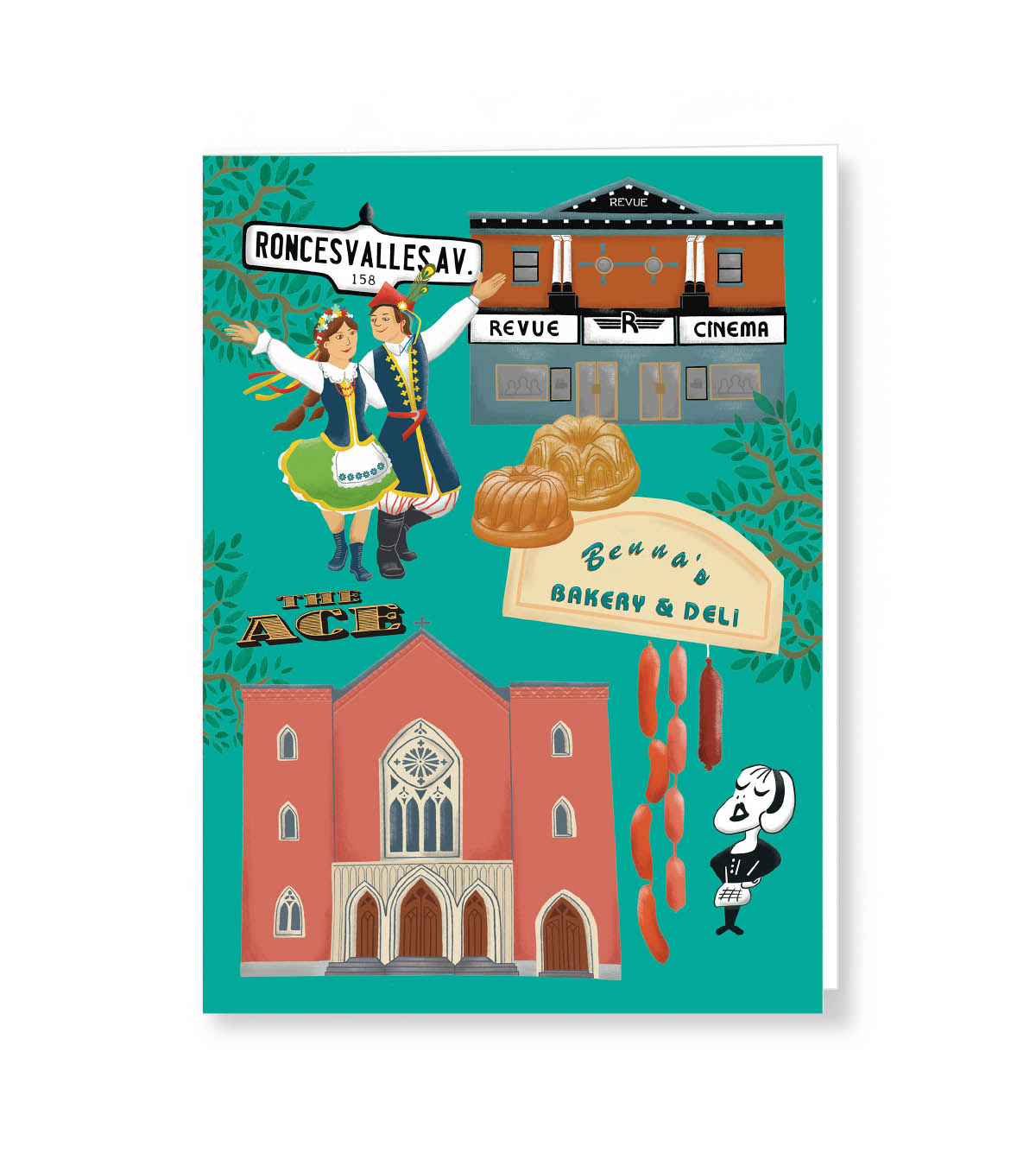 Roncesvalles Greeting Card - NEW!!